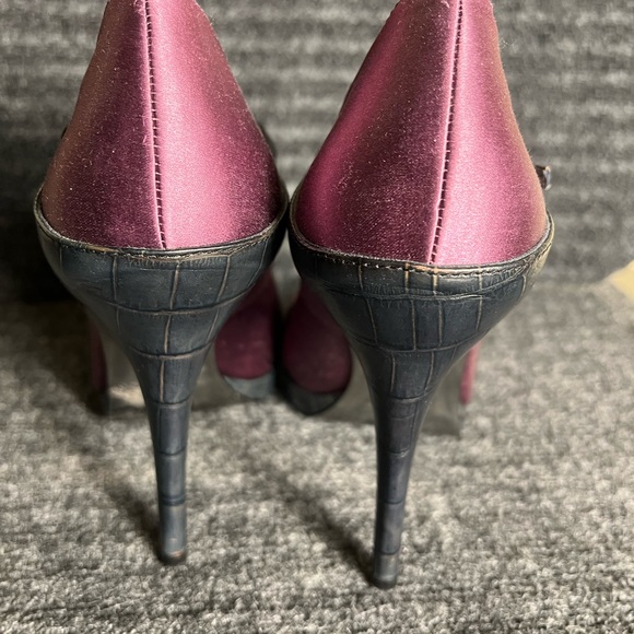 MARCIANO GUESS R- LIANNE Purple Multi RUNWAY SHOES Heels size 10 with box retro - Picture 3 of 15